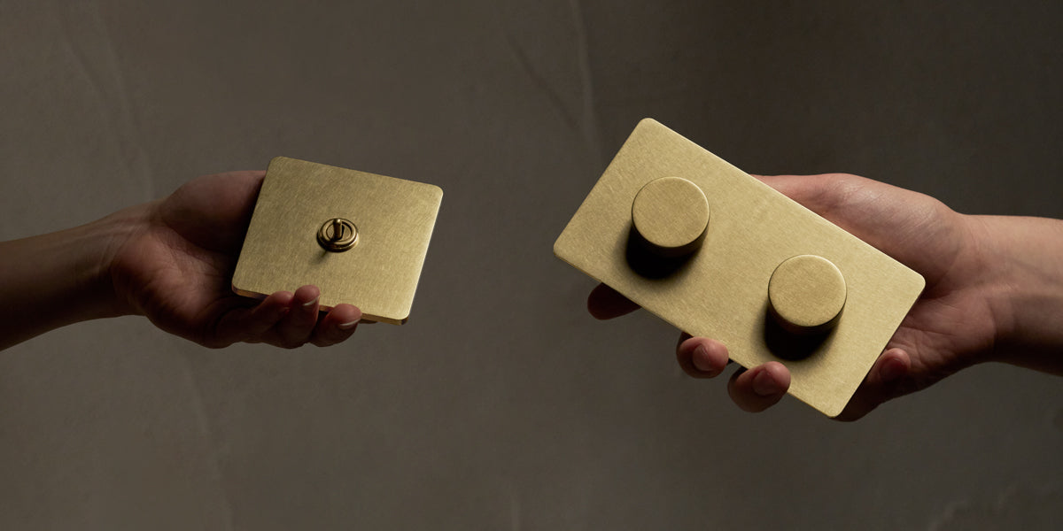 Antique brass switches