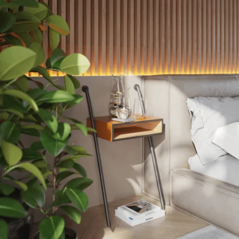 Leather Bedside Table