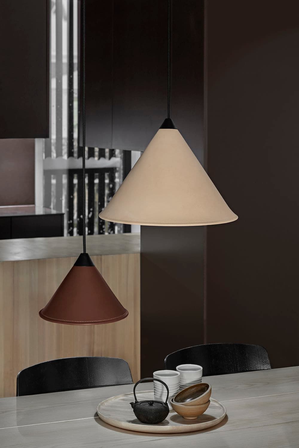 Leather Cone Lamp